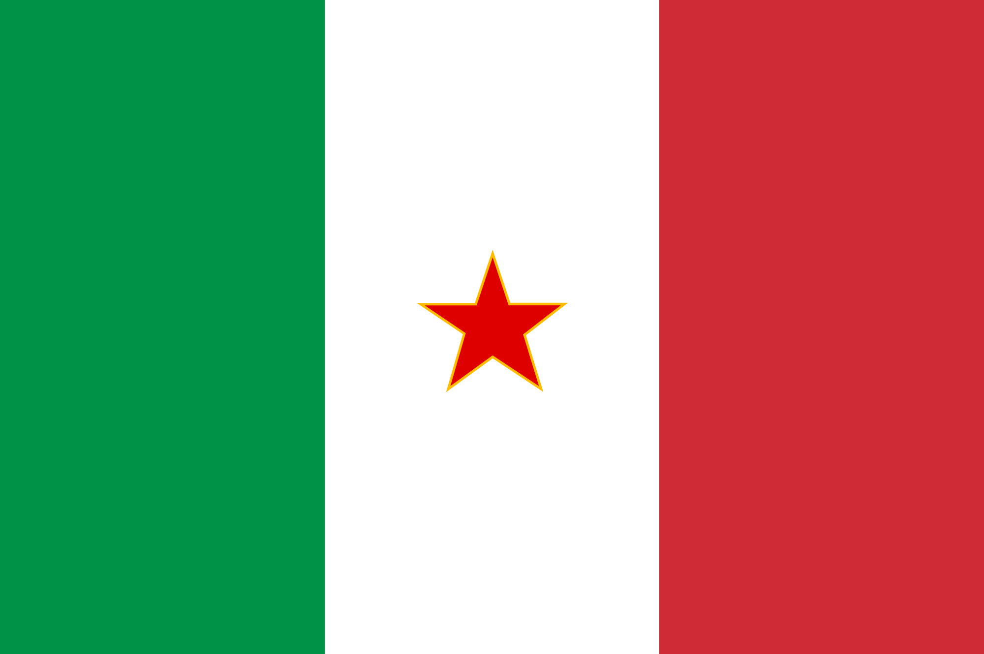 Una bandiera delle Brigate Garibaldi - Repubblica di Montefiorino