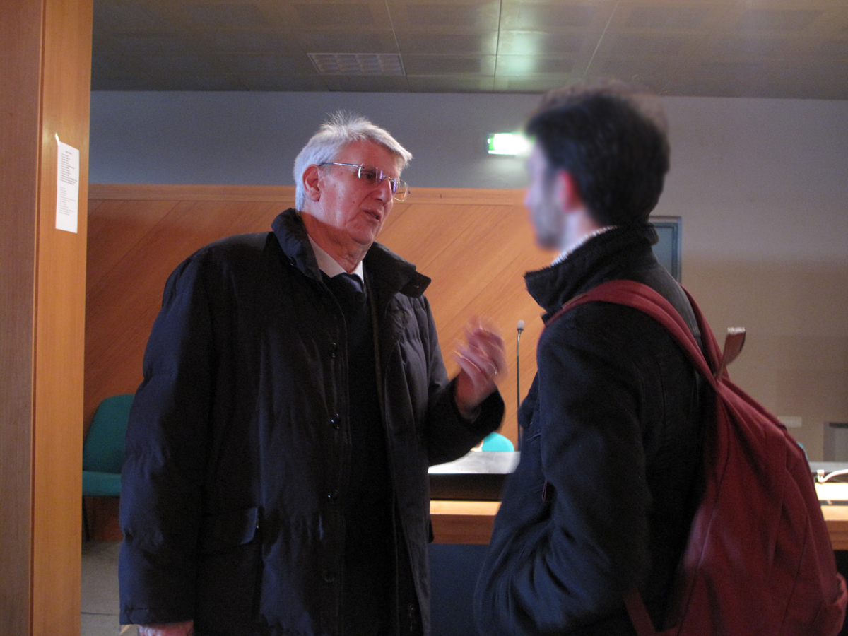 Paolo Pombeni durante l'incontro con gli studenti "Attualità della Costituzione"