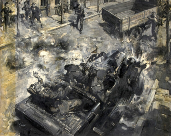 L'opera d'arte "Assassination of Reinhard Heydrick" di Terence Tenison Cuneo