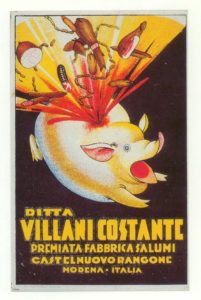 Pubblicità della ditta Villani Costante, stampata negli anni Trenta. L'8 settembre 1943 la Castelnuovo non viveva però nell'abbondanza... 