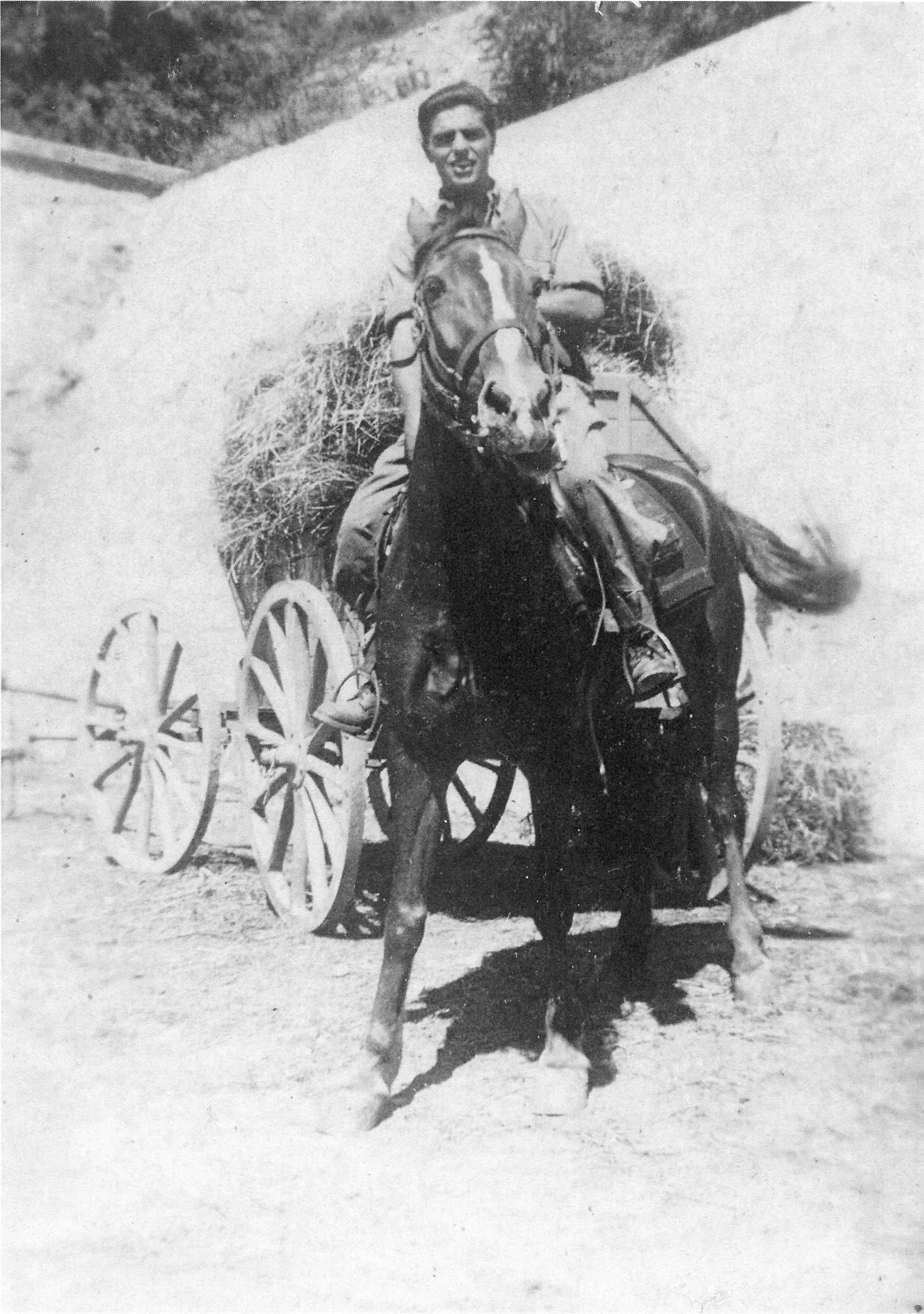 Lottare per scegliere. Dalla Resistenza alla Costituzione: Il partigiano Sergio Degli Esposti in posa a cavallo. Foto ANPI Spilamberto