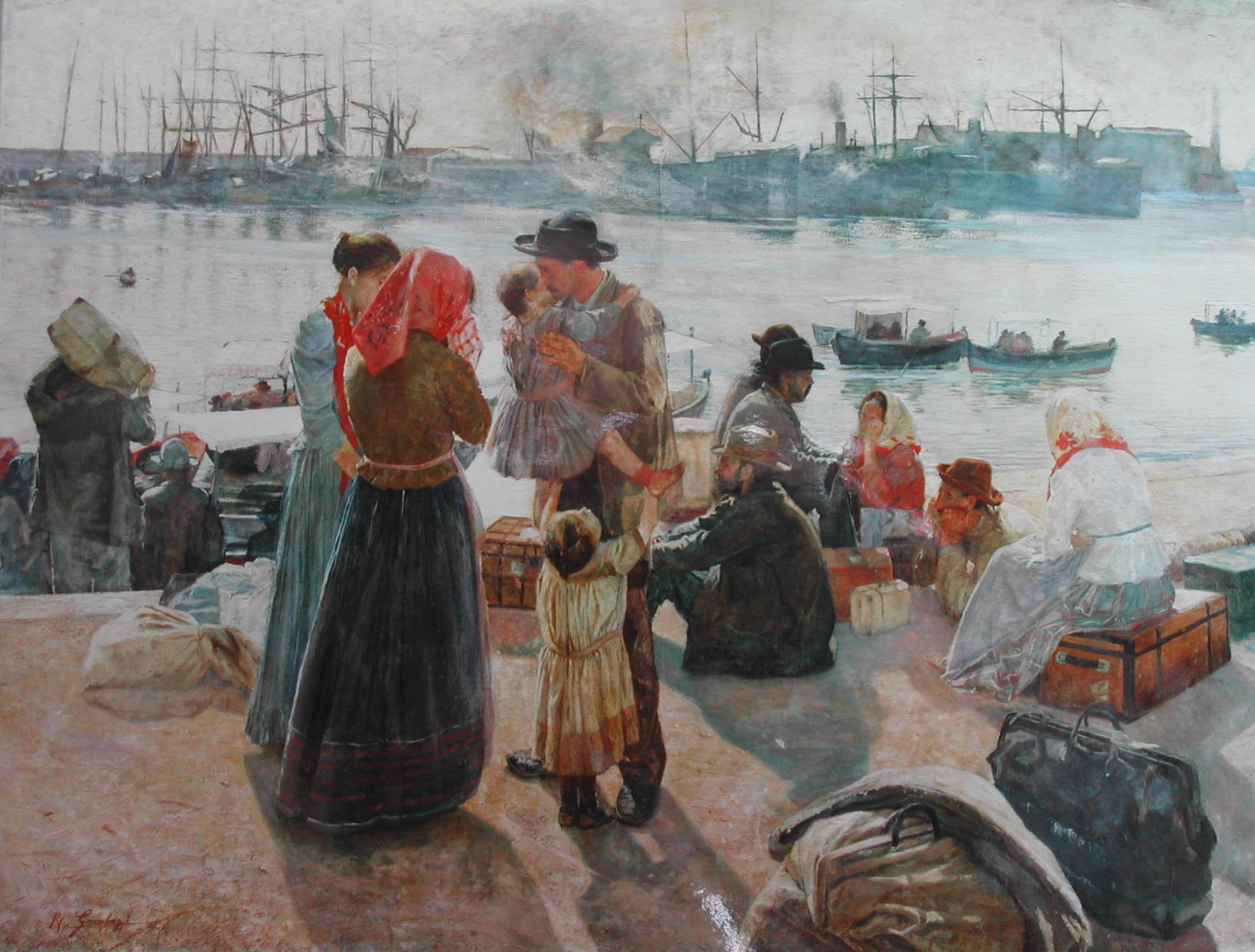 Raffaello Gambogi, Gli emigranti, olio su tela, 1894 - trekking storico "I primi passi di Armando"
