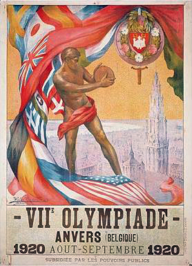 Manifesto dei Giochi Olimpici di Anversa 1920. Immagine tratta da Wikimedia Commons