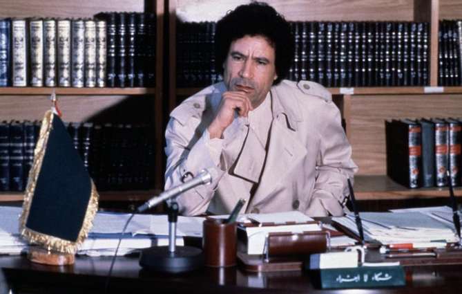 Il colonnello Muʿammar Gheddafi in una foto degli anni Ottanta - strage di Ustica