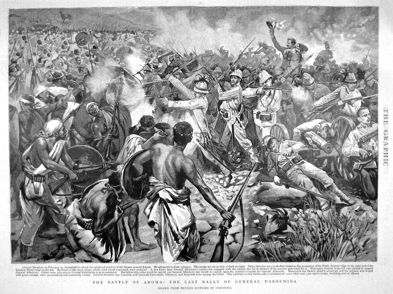 Rappresentazione britannica della battaglia di Adua, realizzata a partire dai racconti di alcuni sopravvissuti