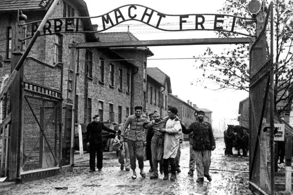 Fotografia presentata come un'immagine della liberazione di Auschwitz, avvenuta il 27 gennaio 1945 da parte dell'Armata Rossa. Alcuni scatti di questo tipo sono stati realizzati qualche settimana dopo, rimettendo in scena la liberazione, a scopo propagandistico. Questa immagine potrebbe essere tra quelle. Giorno della memoria 2021