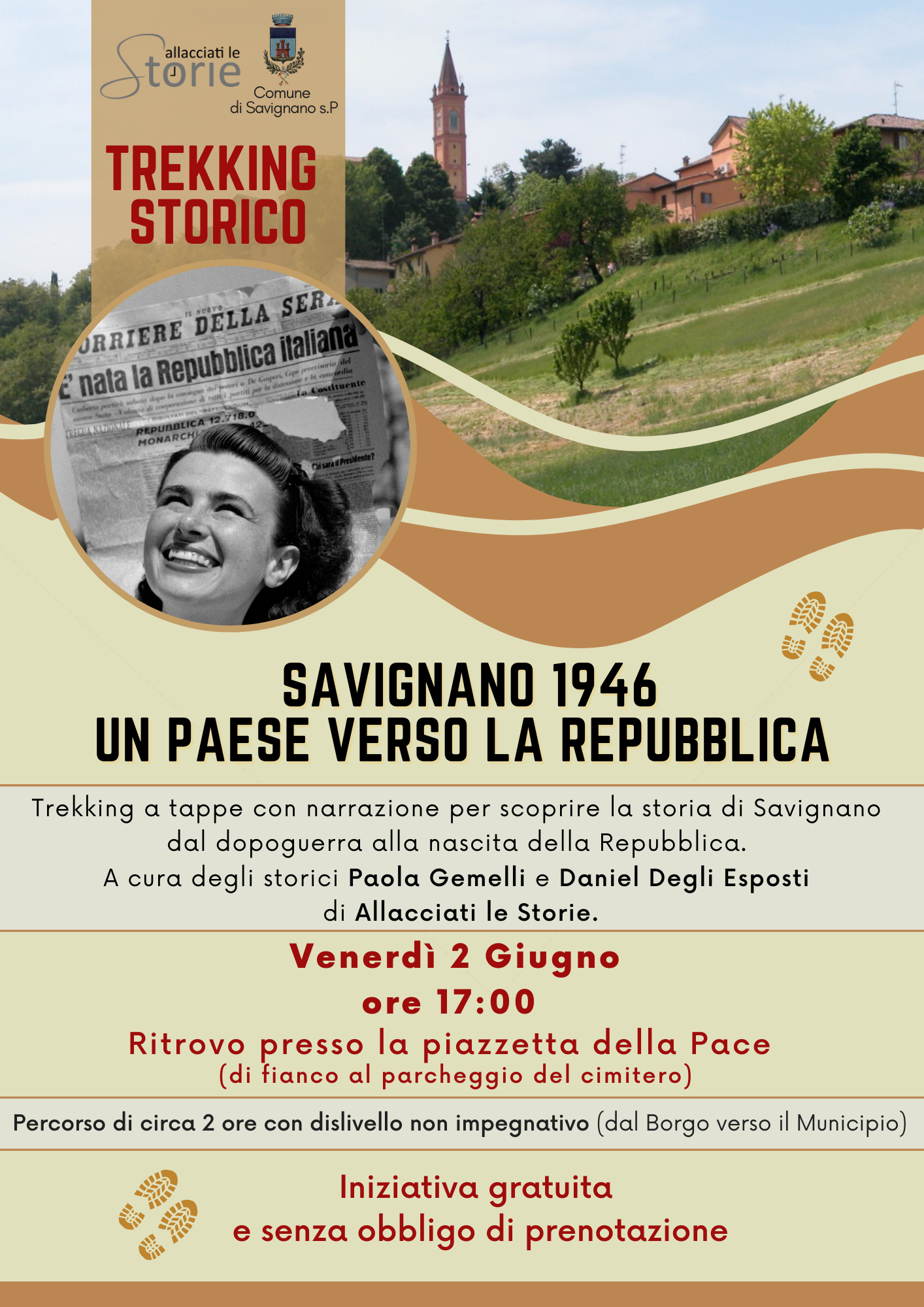 Savignano 1946: trekking storico per la Festa della Repubblica del 2 giugno 2023