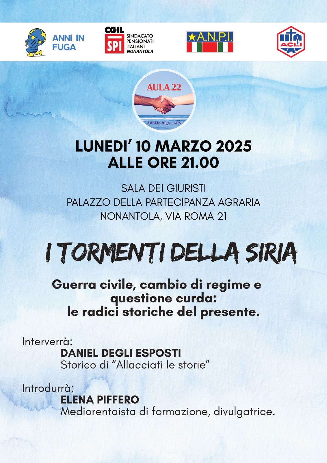 I tormenti della Siria: incontro a Nonantola